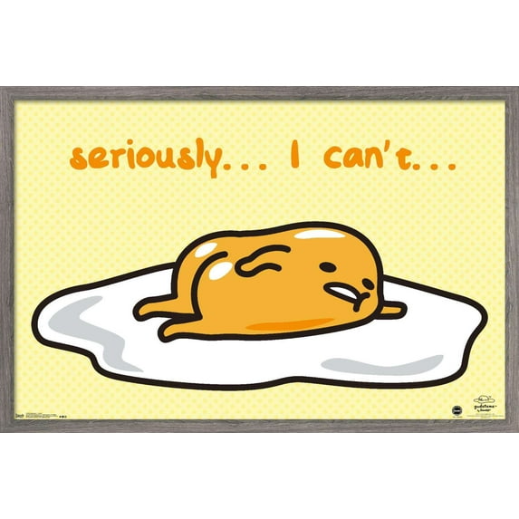 Gudetama - I Can't Wall Poster, 14.725" x 22.375", Framed