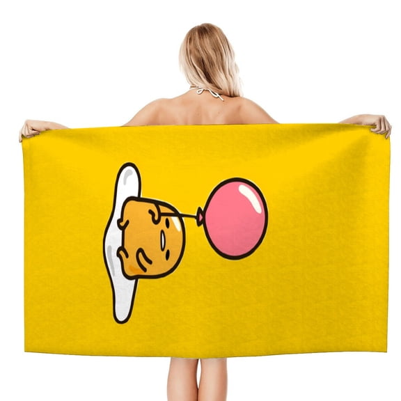 Gudetama Lazy Egg Beach Quick Drying Towel, lightweight, quick-drying, and sand-proofyour ultimate beach companion.size 30.7x59in (78x150cm)