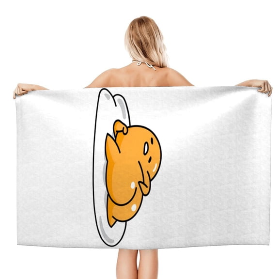 Gudetama Lazy Egg Beach Quick Drying Towel, stylish, compact, quick-drying, and perfect for all your beach adventures.size 30.7x59in (78x150cm)