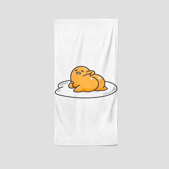 Gudetama Lazy Egg's towel features a unique design, making it an excellent custom gift for fans. Perfect for workouts, yoga, boxing, and sunbathing, it measures 13.8"x28.7".