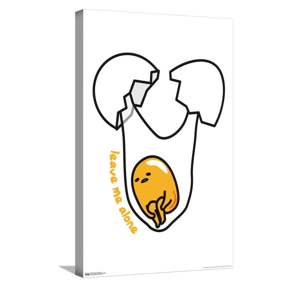 Gudetama - Leave Me Alone Canvas Wall Poster, 14.725" x 22.375"