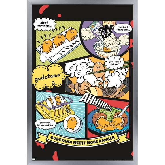 Gudetama - More Danger Wall Poster, 14.725" x 22.375", Framed