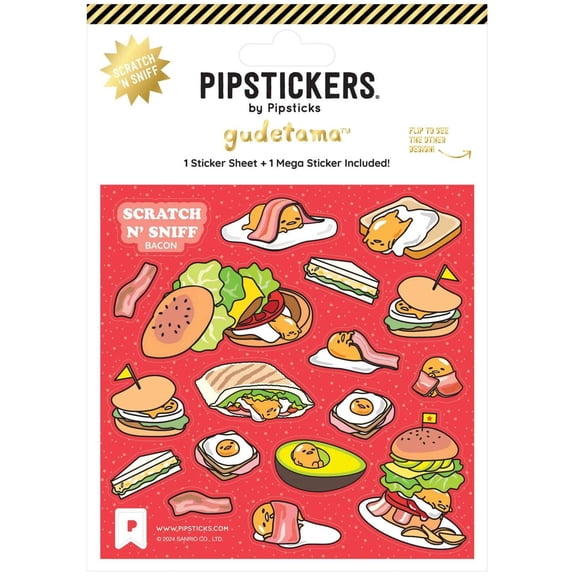 Gudetama Pipstickers Bacon Me Hungry Scratch N' Sniff Sticker Set
