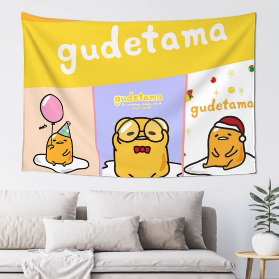 Gudetama Tapestry Wall Hanging Home Decoration Wall Blanket Dormitory Living Room Bedroom Backdrop Poster( 60x40inch)