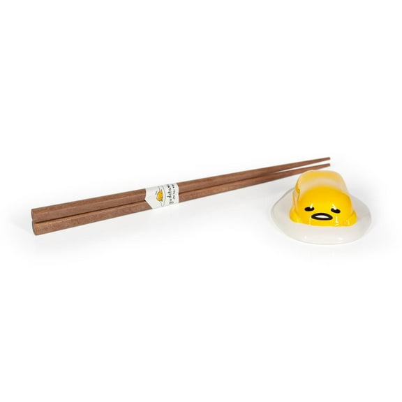 Gudetama The Lazy Egg Chopstick Set & Ceramic Holder | Reusable Chopsticks Set