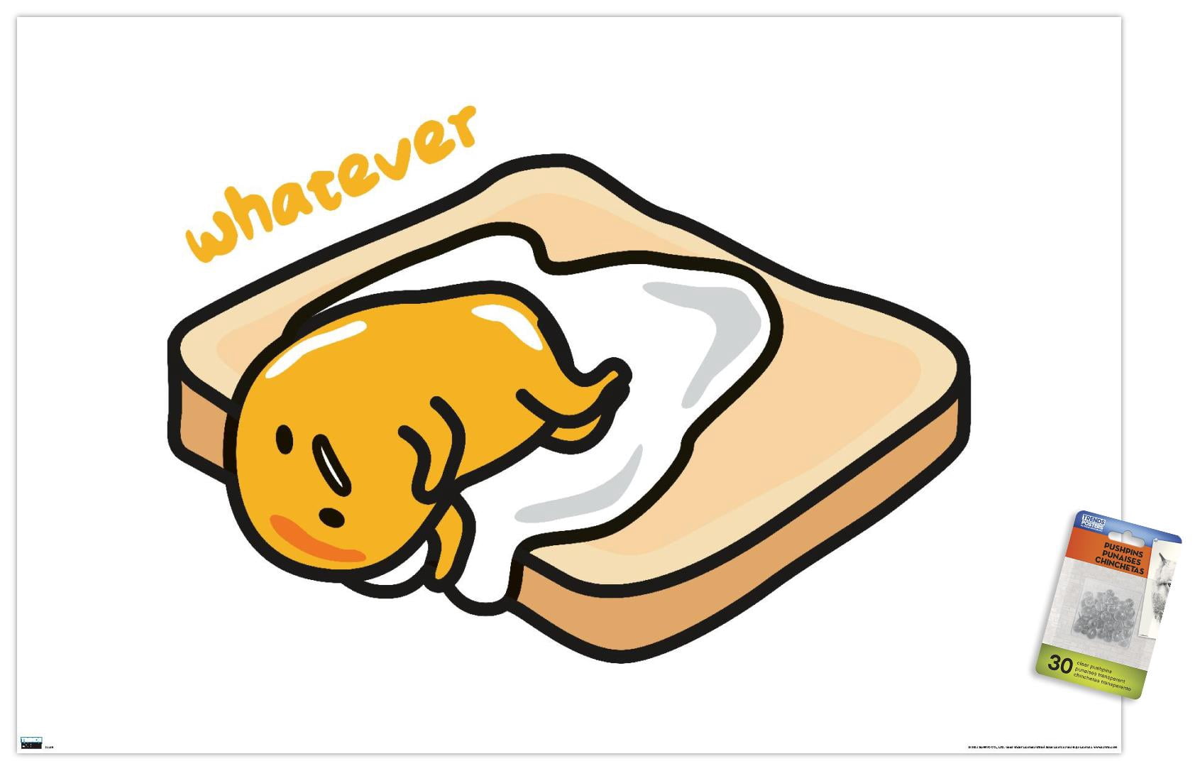 Gudetama - Whatever Wall Poster with Pushpins, 22.375" x 34"