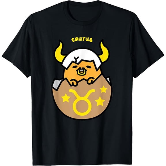 Gudetama Zodiac Taurus Tee Shirt T-Shirt ,Black Color,Size M