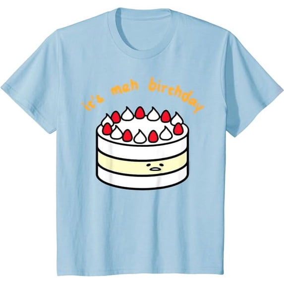 Gudetama the Lazy Egg Its Meh Birthday Cake Youth T-Shirt Funny Tee For Boys Girls Kids Toddler, Light Blue Color, Size L