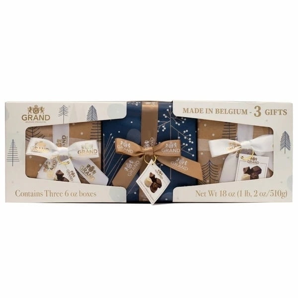 Gudrun Grand Belgian Chocolate Mini Cubes Gift Set, 6 oz (Pack of 3)