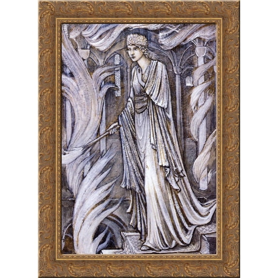 Gudrun Setting Fire to Atli s Palace 24x18 Gold Ornate Wood Framed Canvas Art by Edward Burne-Jones