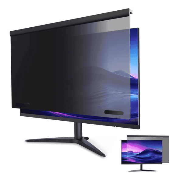 Gudteke Magnetic Privacy Screen for 22-24 inch Computer Monitor, Anti-Blue Light Removable Hanging Shield, 1 Pack