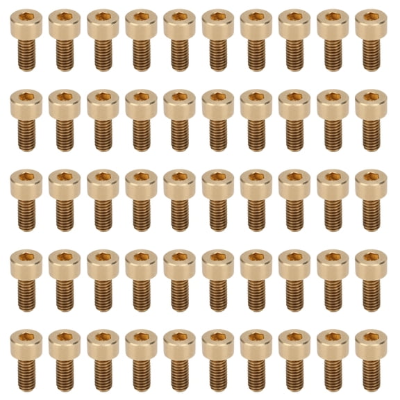 Gueiykk 50Pcs Cap Hex Socket Screw Copper Fastener Hardware Tools Industrial Supplies M4