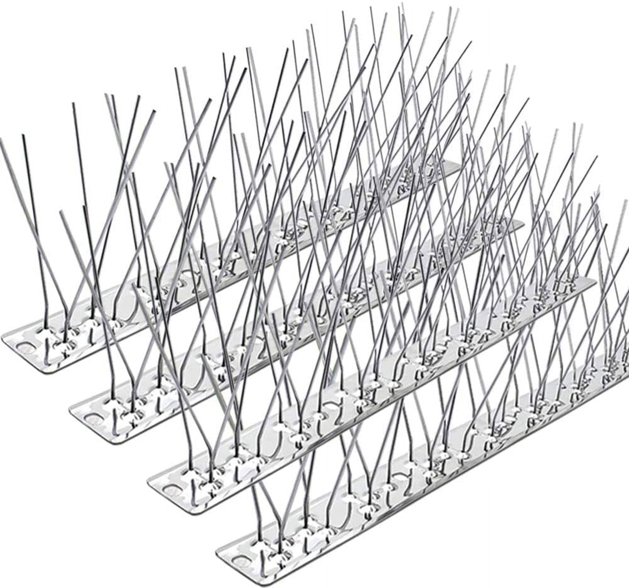 Stainless Steel Bird Spikes for Pigeons and Small Birds, 10 Strips