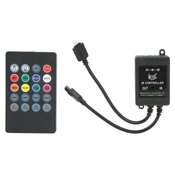Gueiykk DC5-12V 20 Keys Music Light Infrared IR Controller with Remote Control for Strip Light