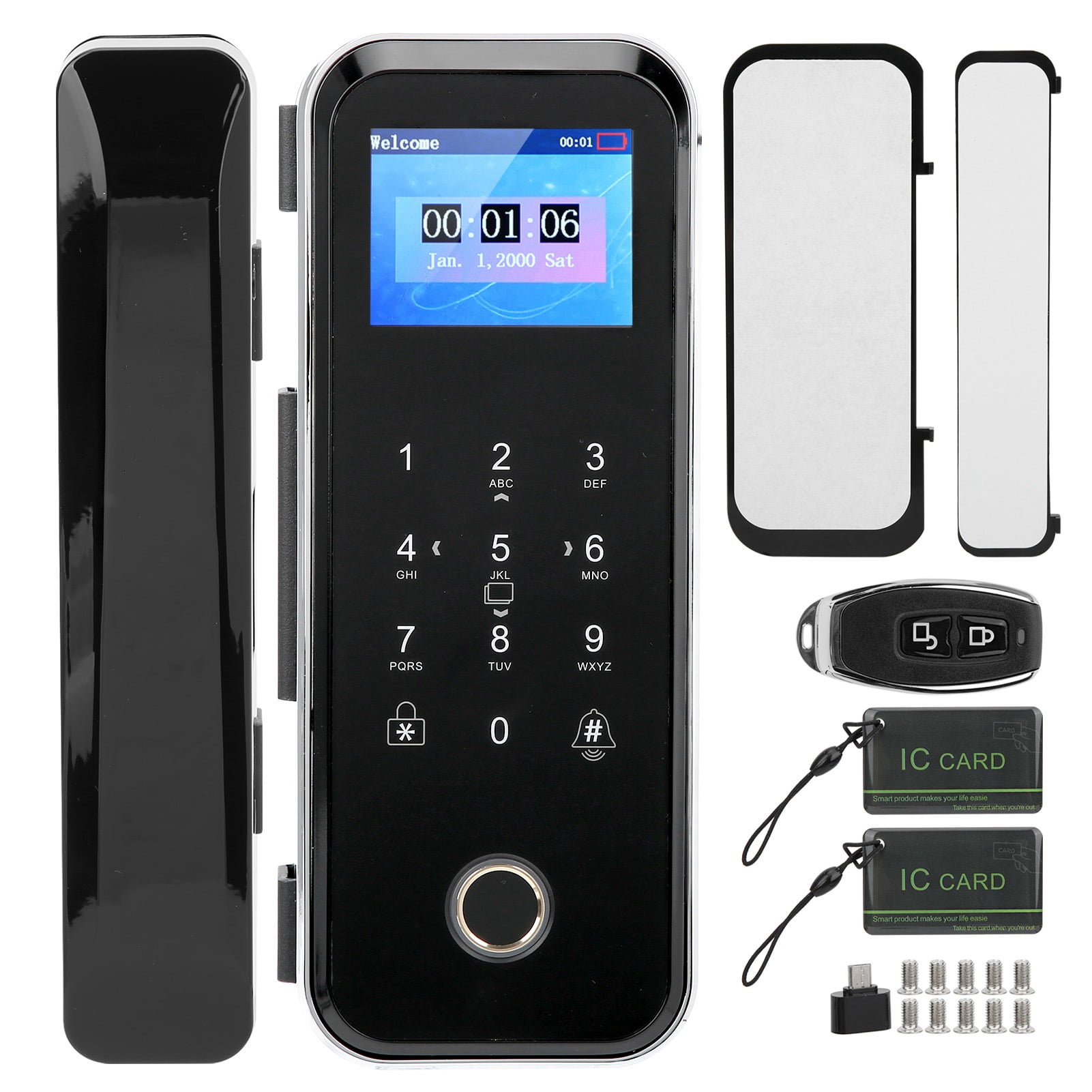 Gueiykk Smart Fingerprint Lock Intelligent Password Card Glass Door