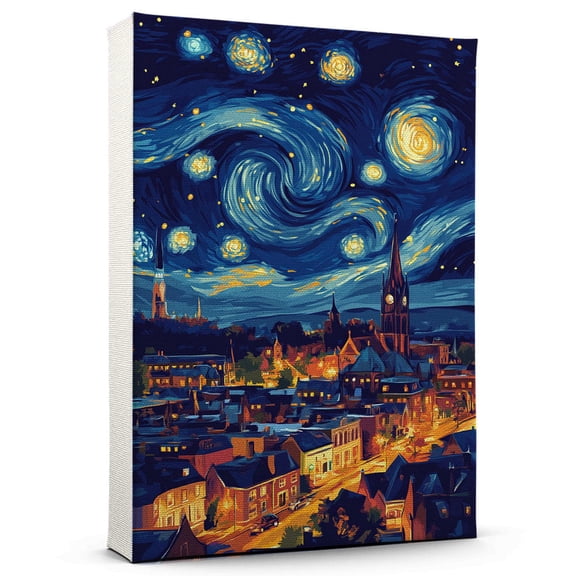 Guelph Travel Canvas Prints, Ontario Starry Night Travel decor, Guelph Map Poster, Ontario Travel Decor Artwork - 98AZ547