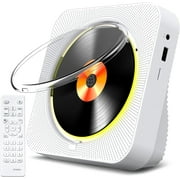 Gueray CD Player Portable Bluetooth 5.1 Desktop CD Player with Hifi Sound Speakers, Remote Control, Dust Cover, LED Display, FM Radio Wireless, Party