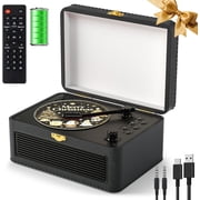 Gueray CD Player Portable Bluetooth Retro CD Players with Speakers Vintage CD-Player 3600mAh Rechargeable & Radio & Remote Control Support USB/AUX Playback Headphone Jack