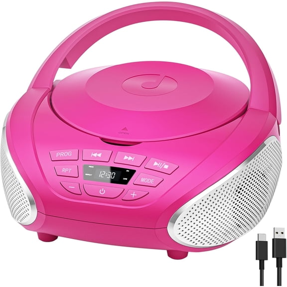 Gueray CD Player Portable Boombox: Radio CD Players with Speakers Home Audio FM Radio AUX Input Support Headphones Playlist Mode PROG Playback for Outdoor Indoor Audiobooks