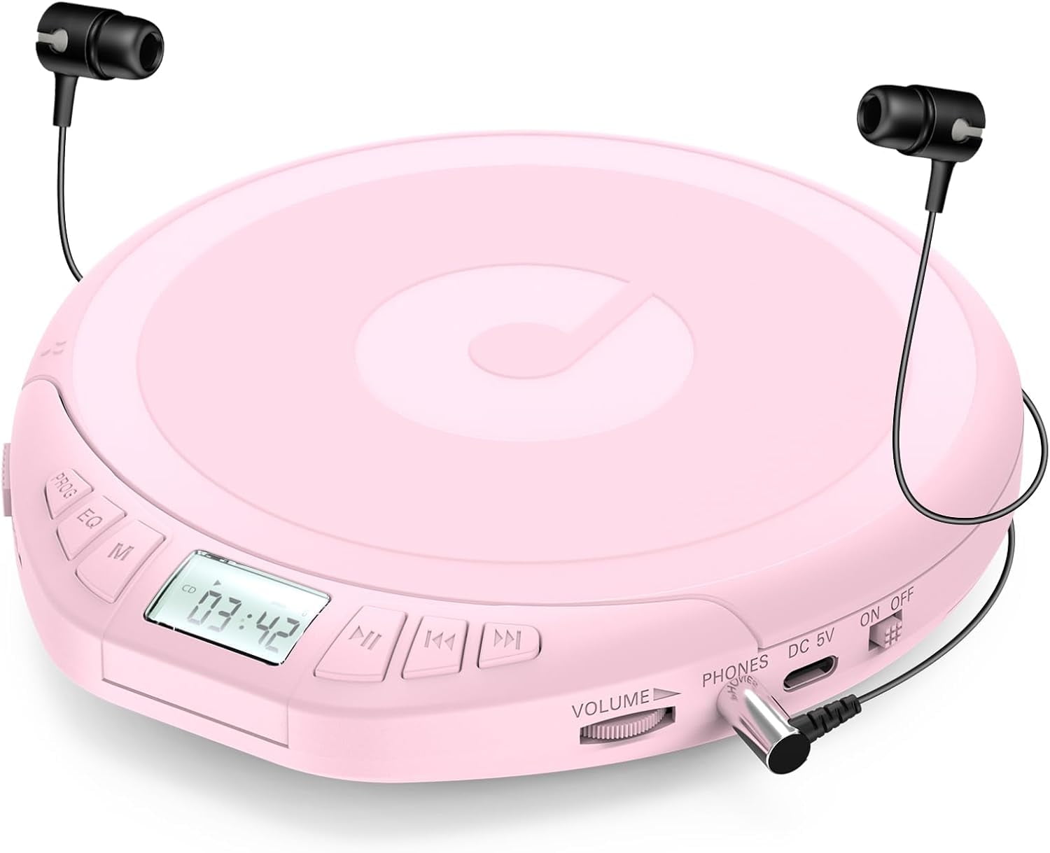Gueray CD Player Portable CD Discman: with Earphones Portable CD Player for Car with Anti-Skip Shockproof Personal CD Player with LCD Display