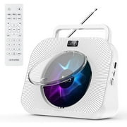 Gueray CD Player Bluetooth with Speakers Dual Portable CD Player with Bluetooth Timer Display Desktop Audio Support Sleep Music & Timer USB AUX TF Card Playback