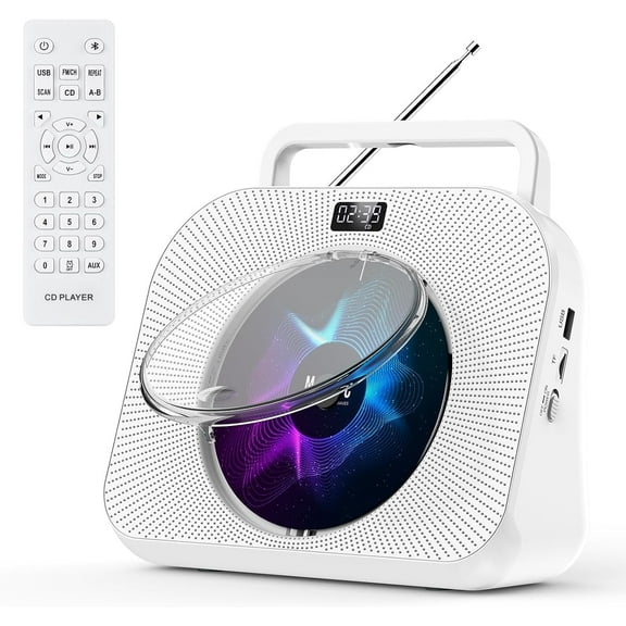 Gueray CD Players for Home Desktop CD Radio Player Speakers Portable CD Player with Bluetooth Timer Display Desktop Audio
