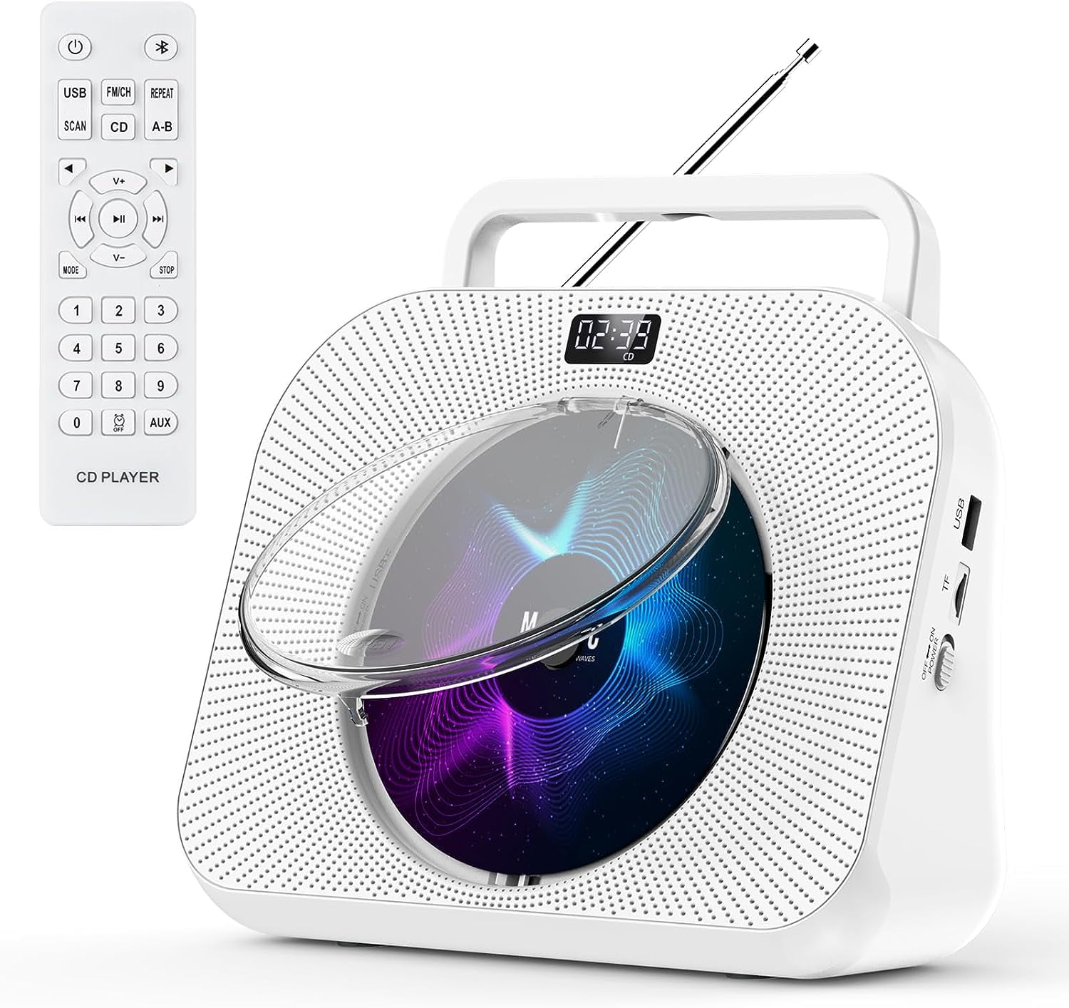 Portable Multi Cd Player With Speakers Gueray Multi-Functional CD Player with Bluetooth, USB, FM Radio, and