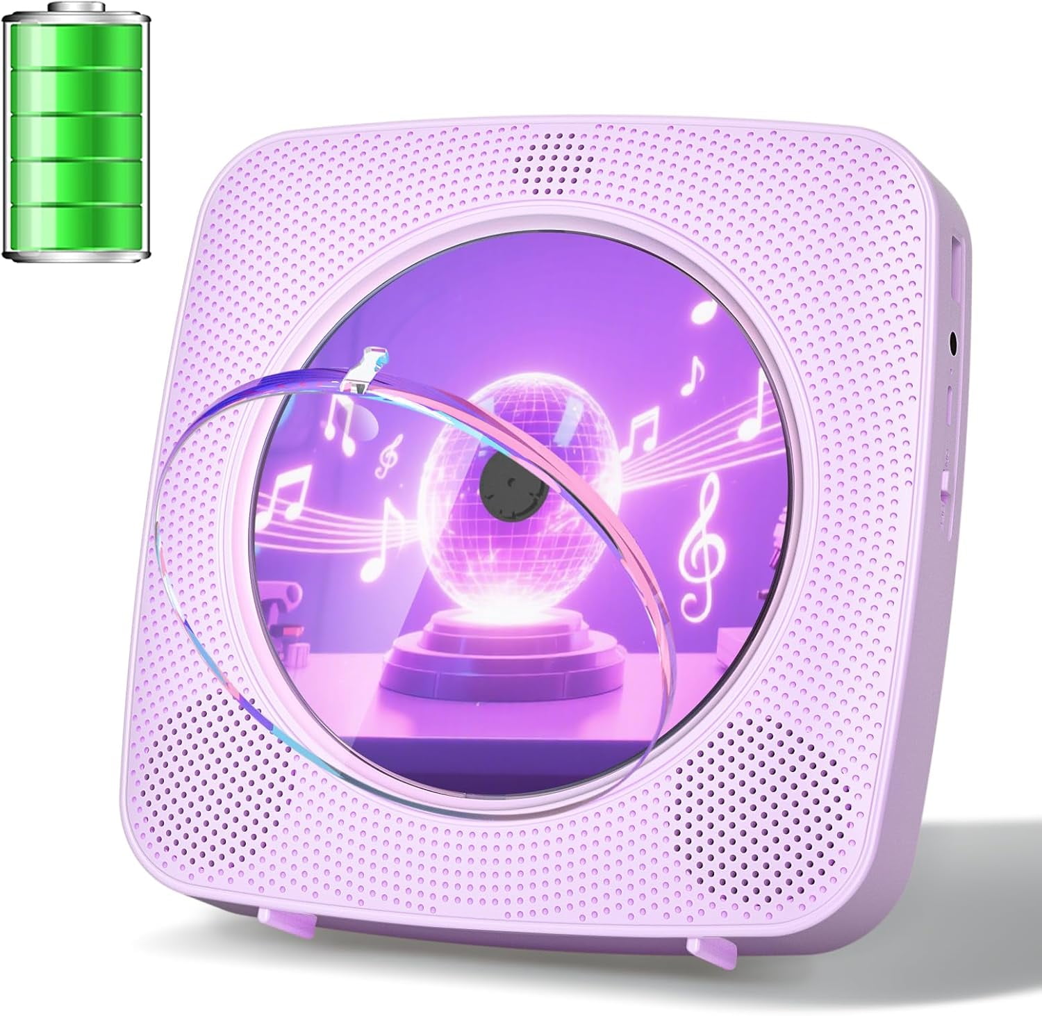 Gueray Portable CD Player Bluetooth: CD Players for Home Rechargeable Desktop Wall Portable CD Player with Bluetooth & Dual Speakers Music Player