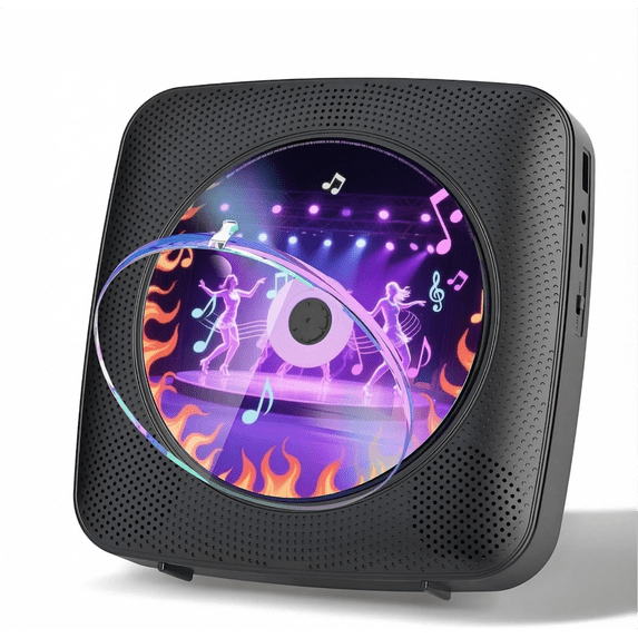 Gueray Portable CD Player Bluetooth: CD Players for Home Rechargeable Desktop Wall Portable CD Player with Bluetooth & Dual Speakers Music Player