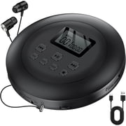 Gueray Portable CD Player with Dual Stereo Speakers, Rechargeable CD Player for Car, Walkman CD Players for Home with Headphones and AUX Cable