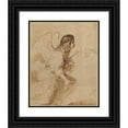 thumbnail image 1 of Guercino 12x14 Black Ornate Wood Framed Double Matted Museum Art Print Titled: The Angel of the Annunciation (C. 1638-1639), 1 of 5