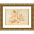 thumbnail image 1 of Guercino 18x14 Gold Ornate Wood Frame and Double Matted Museum Art Print Titled - St Peter and the Angel (Early 1650s), 1 of 4