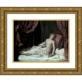 thumbnail image 1 of Guercino 24x18 Gold Ornate Framed and Double Matted Museum Art Print Titled - The Death of Cleopatra (1648), 1 of 4