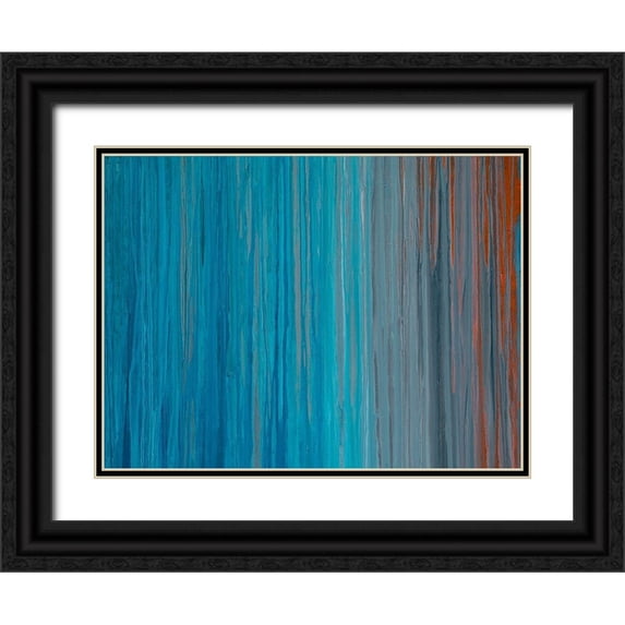 Guererra, Teodora 24x19 Black Ornate Wood Framed with Double Matting Museum Art Print Titled - Drenched in Teal I