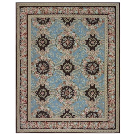 Gueret Flat Woven Area Rug - Light Blue & Brown - 8 ft. 6 in. x 10 ft. 3 in.