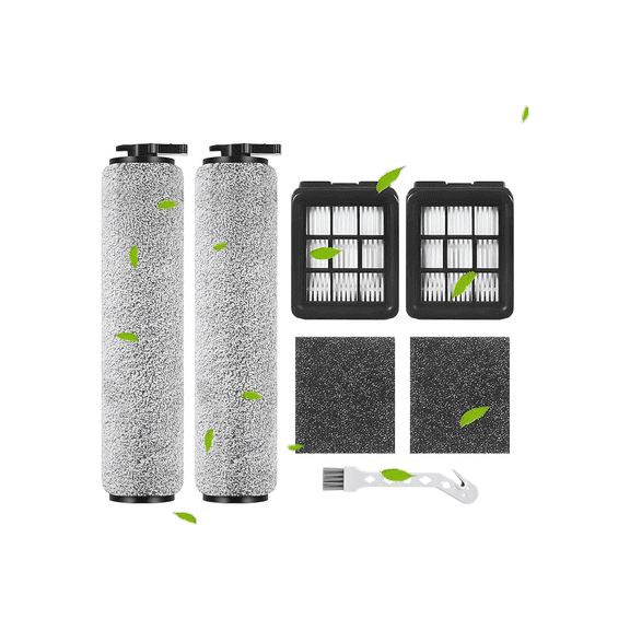 Guerkuk 3649A Replacement Brush Roller Filter for Bissell for Crosswave HF3 Cordless 3649A Vacuum Cleaner, 2 Brush Rollers 2 filters & 2 Sponges