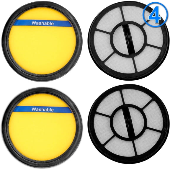 Guerkuk Washable Vacuum Filter Replacement for Eureka DCF25 & EF7, Parts 67600 & 68657, 4-Pack