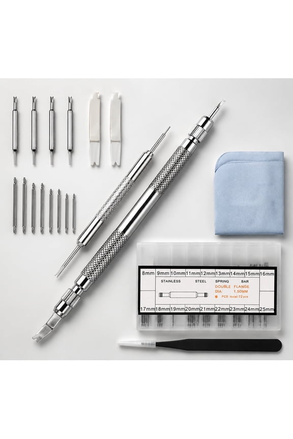 Watch Spring Bar Tool Set with 72 Pieces Stainless Steel Pins