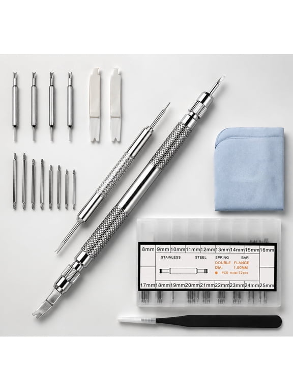 Watch Spring Bar Tool Set with 72 Pieces Stainless Steel Pins