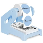 GUERMOK Thermal Shipping Label Holder for Rolls & Fan-Fold, Fragile Stickers for Shipping, Label Stand Desktop Printer Holder-Home Office Accessory Sticker Dispenser for Holographic (Blue)