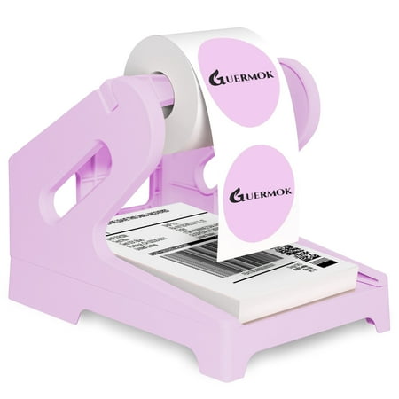 GUERMOK Thermal Shipping Label Holder for Rolls & Fan-Fold, Fragile Stickers for Shipping, Label Stand Desktop Printer Holder-Home Office Accessory Sticker Dispenser for Holographic (Purple)