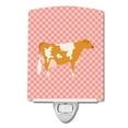 thumbnail image 1 of Guernsey Cow Pink Check Ceramic Night Light, 1 of 1
