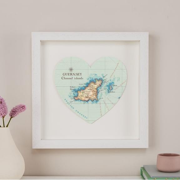 Guernsey map heart print