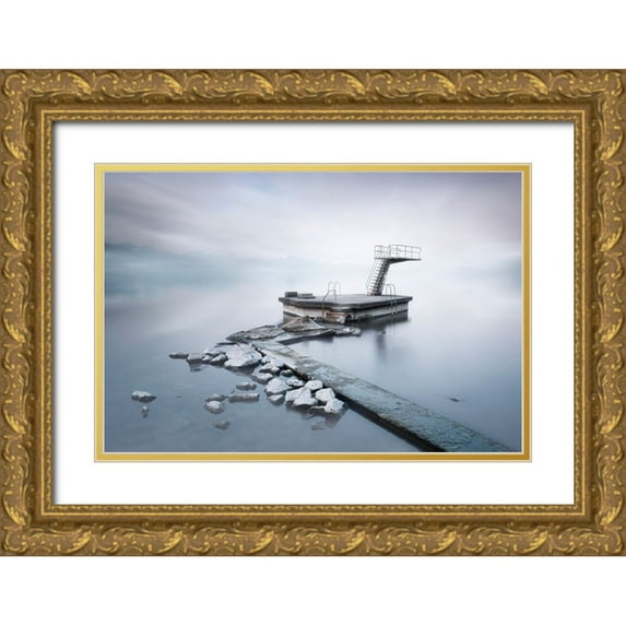 Guerola, Joaquin 24x17 Gold Ornate Wood Framed with Double Matting Museum Art Print Titled - The Springboard