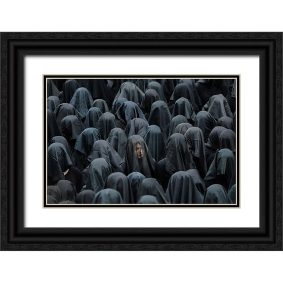 Guerra, Pasquale 14x11 Black Ornate Wood Framed with Double Matting Museum Art Print Titled - La desolata