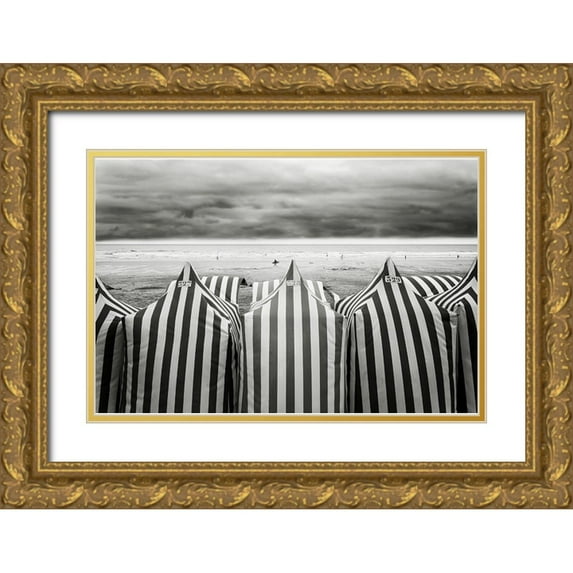 Guerra, Toni 24x17 Gold Ornate Wood Framed with Double Matting Museum Art Print Titled - On The Beach