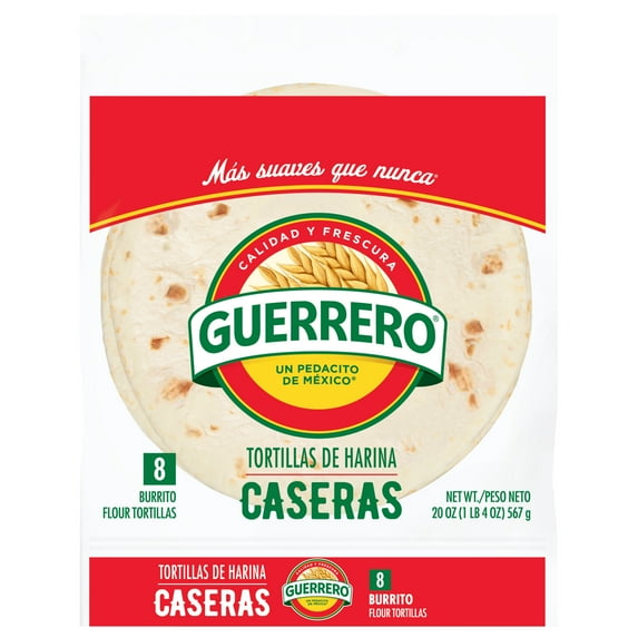 Guerrero Caseras Flour Tortillas, Burrito Size, 8 Count