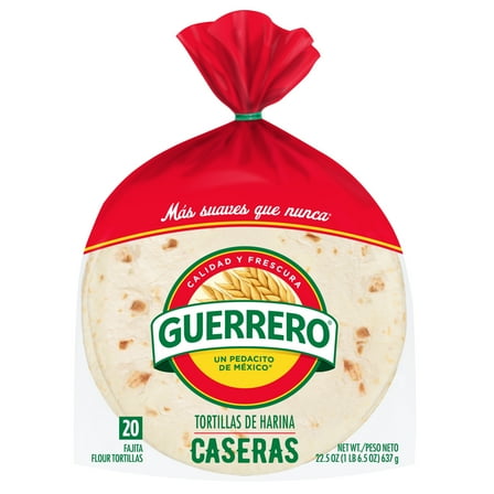 Guerrero Caseras Flour Tortillas, Fajita Size, 20 Count