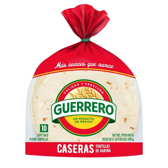 Guerrero Caseras Flour Tortillas, Soft Taco Size, 10 Count