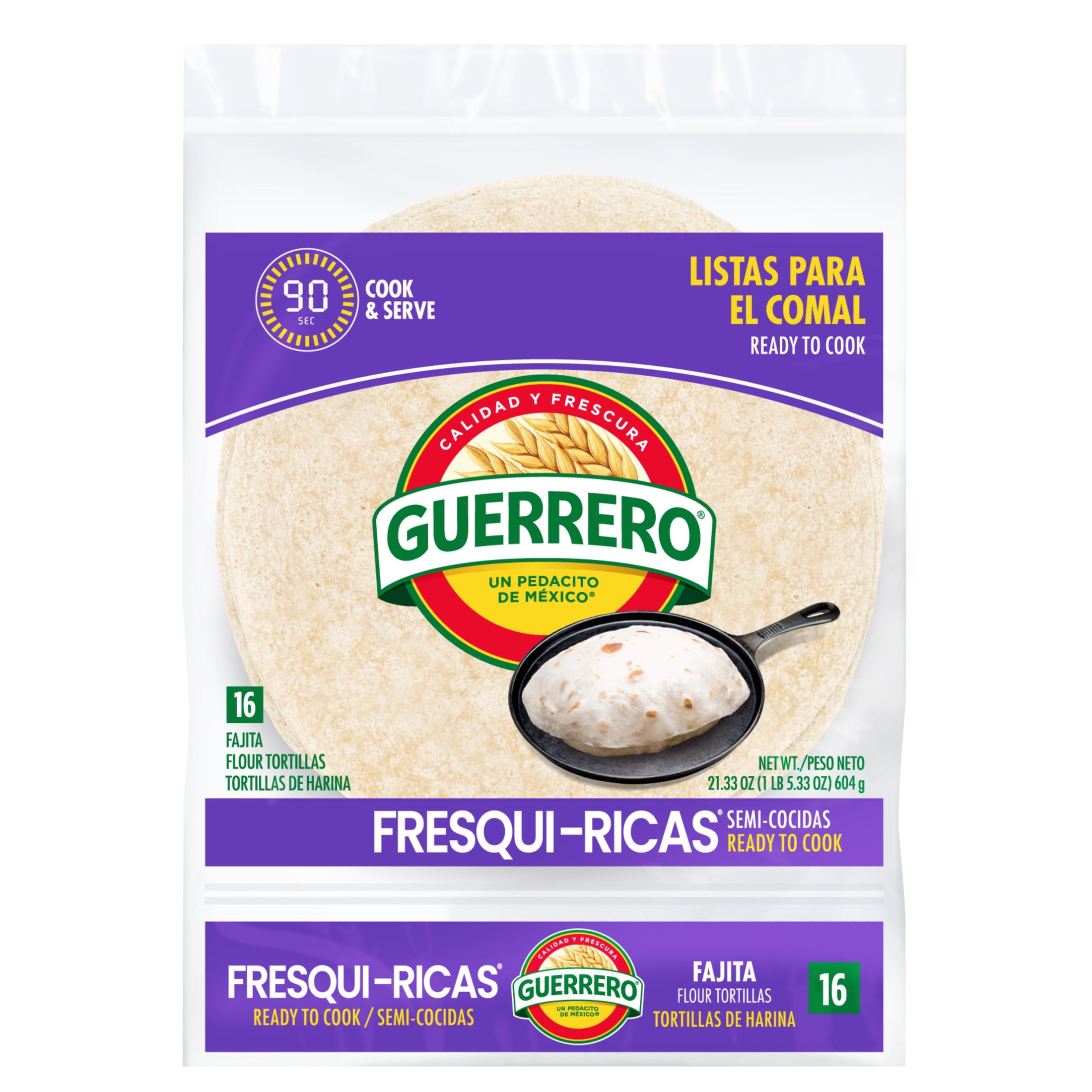 Guerrero Fresquiricas Flour Tortillas, Fajita Size, 16 Count